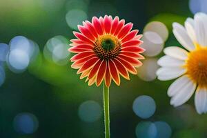 foto fondo de pantalla el cielo, flores, el sol, el flores, el sol, el flores. generado por ai