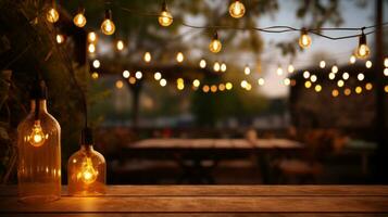string lights strung up photo