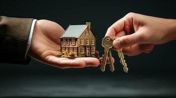 in hands the key to the house, apartment photo