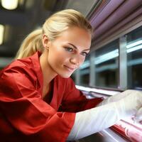 a laboratory technician takes a sample photo