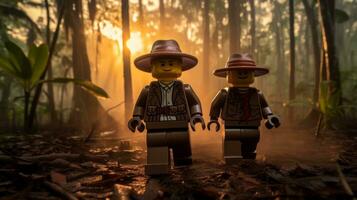 el épico búsqueda de Lego aventureros ai generativo foto