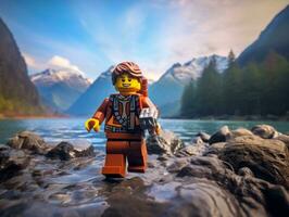 el épico búsqueda de Lego aventureros ai generativo foto