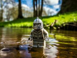 The epic quest of LEGO adventurers AI Generative photo