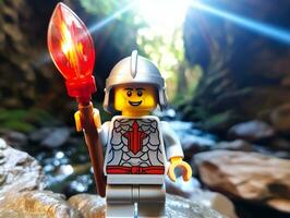 el épico búsqueda de Lego aventureros ai generativo foto