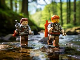 The epic quest of LEGO adventurers AI Generative photo