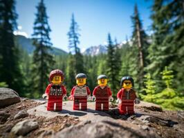 el épico búsqueda de Lego aventureros ai generativo foto