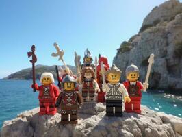 The epic quest of LEGO adventurers AI Generative photo