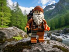 The epic quest of LEGO adventurers AI Generative photo