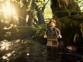 el épico búsqueda de Lego aventureros ai generativo foto