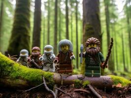 The epic quest of LEGO adventurers AI Generative photo