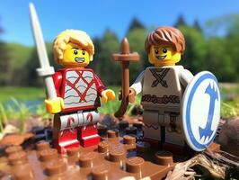 The epic quest of LEGO adventurers AI Generative photo