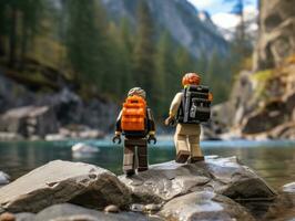 el épico búsqueda de Lego aventureros ai generativo foto