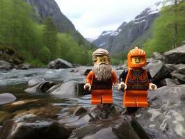 el épico búsqueda de Lego aventureros ai generativo foto