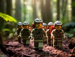 el épico búsqueda de Lego aventureros ai generativo foto