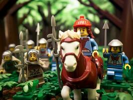 el épico búsqueda de Lego aventureros ai generativo foto