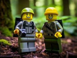 el épico búsqueda de Lego aventureros ai generativo foto