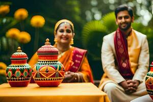 indio Boda en Bombay. generado por ai foto