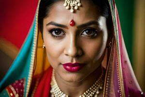 an indian woman in traditional attire. AI-Generated photo