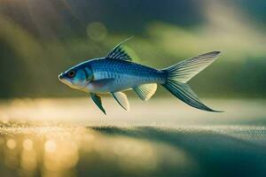 a fish is swimming in the water. AI-Generated photo