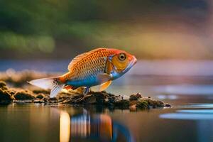 photo wallpaper the sky, fish, water, water, fish, water, fish, water,. AI-Generated