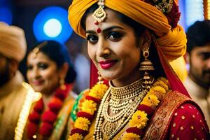 a beautiful indian bride in traditional attire. AI-Generated photo