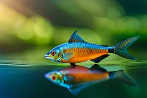 a fish is reflected in the water. AI-Generated photo