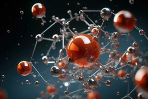 3D visualization of molecules. AI Generated photo