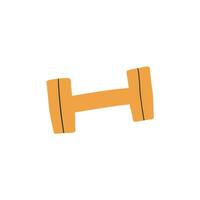 sports dumbbell in flat style. sports, training. hand drawn vector illustration