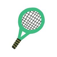 tennis racket in flat style. hand drawn vector illustration