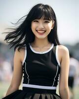 beautiful cheerleader with Attractive Smile AI Generative photo