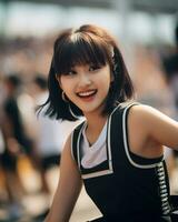 beautiful cheerleader with Attractive Smile AI Generative photo