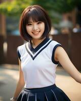 beautiful cheerleader with Attractive Smile AI Generative photo