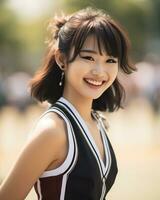 beautiful cheerleader with Attractive Smile AI Generative photo