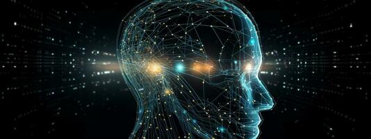 Artificial intelligence technology, revolutionized interact with machines. Machine learning and Deep data mining for big amount od data processing. Concept Future Technology. Generative AI photo