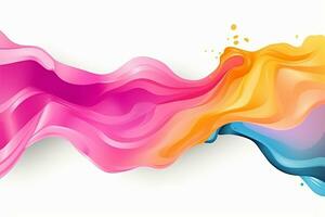 Watercolor liquid splatter banner on white background. Generative Ai photo