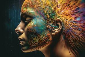 A Muse clinic, cutting edge experimental treatments with psychedelics and neurotechnology to alter perceptions, enhance creativity and reimagine problems in innovative ways. Generative AI photo