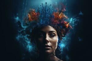 A Muse clinic, cutting edge experimental treatments with psychedelics and neurotechnology to alter perceptions, enhance creativity and reimagine problems in innovative ways. Generative AI photo