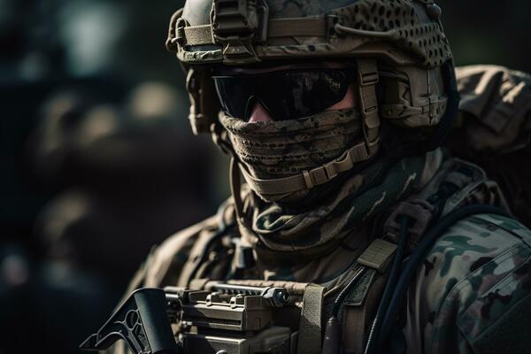 A close-up Special Forces soldier in full tactical gear, including body  armor, helmet, and weapon. Generative AI 31550303 Stock Photo at Vecteezy
