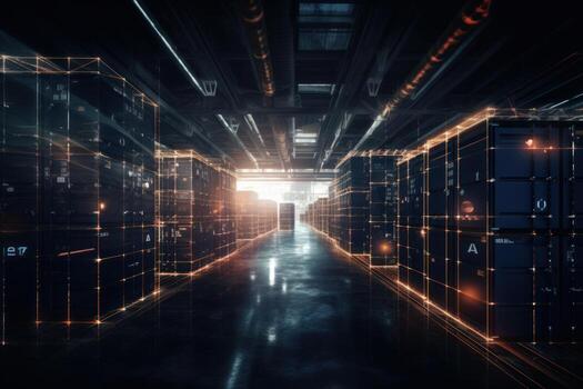 cuántico informática efectos en suministro cadena y logística. global computadora red. máquina aprendizaje y neural bots tecnología ese aumentar velocidad arriba logístico Tareas y actividades. generativo ai. foto