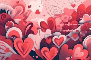 Abstract illustration valentines day theme. Generative AI. photo