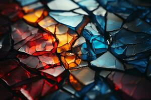 Abstract 3d render composition of colorful glossy cubes. The cubes vary in size, shape, and color, creating a vibrant and dynamic scene. Generative AI photo