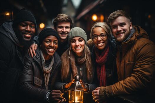 A diverse group of people from different cultures and backgrounds showcasing expressive hand gestures, conveying unity and diversity. Generative AI photo