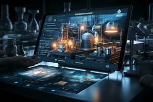 A montage showcasing the seamless integration of technology in the manufacturing process. Generative Ai photo