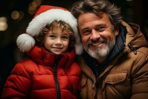 Papa Noel revisando el desobediente lista en su libro, haciendo comprobado marcas siguiente a nombres como su mentor y frio abuelo Papa Noel relojes en, tradicional rojo traje un encantador contraste. generativo ai foto