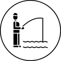 Shore Fishing Vector Icon