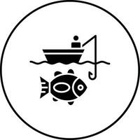 Kayak Fishing Vector Icon