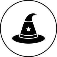 icono de vector de sombrero de bruja