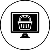 Online Shopping Basket Vector Icon