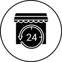 24 Hrs Open Vector Icon