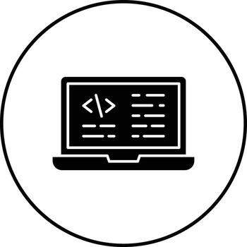 ordenador portátil codificación vector icono